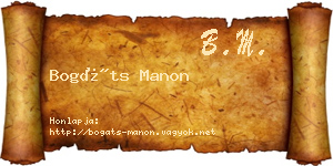 Bogáts Manon névjegykártya
